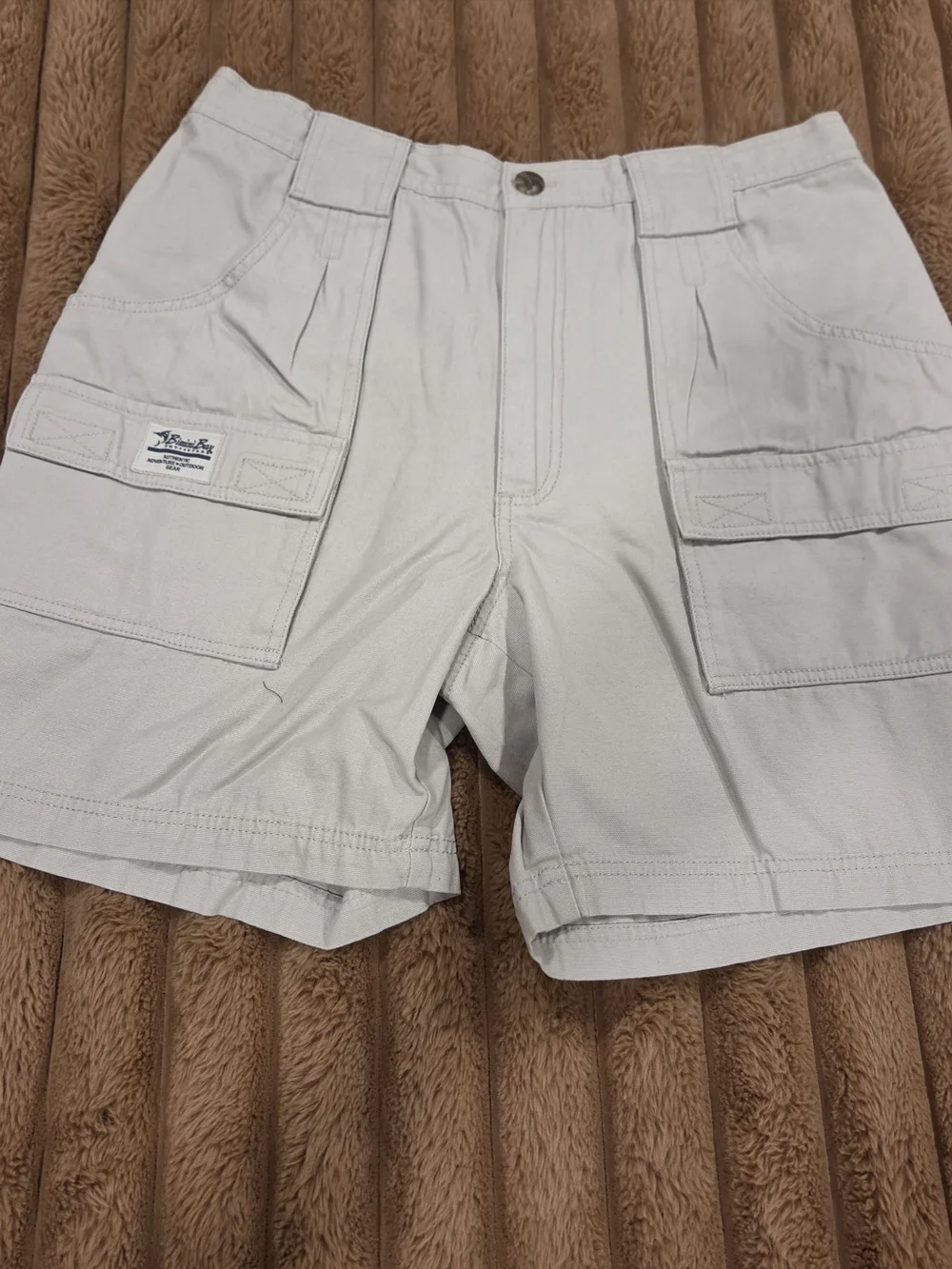 Bimini Bay Performance Gear Shorts Mens 38 Beige Hiking Fishing 100% Cotton
